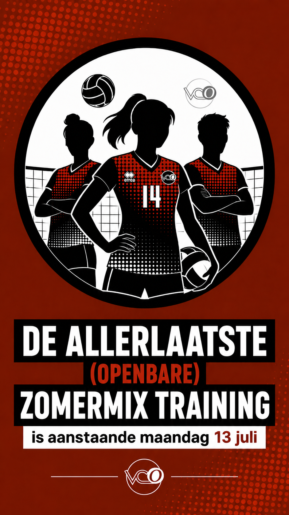 Laatste openbare Zomermix-training van VCO op maandag 13 juli